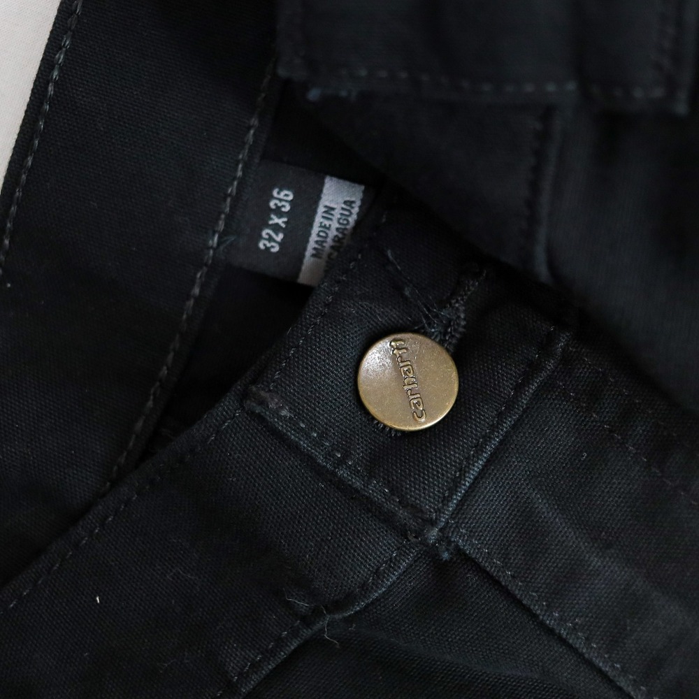 Carhartt B151-BLK Carpenter Pants Men 32x36 Black Cotton Canvas Utility Dungaree - Picture 6 of 11